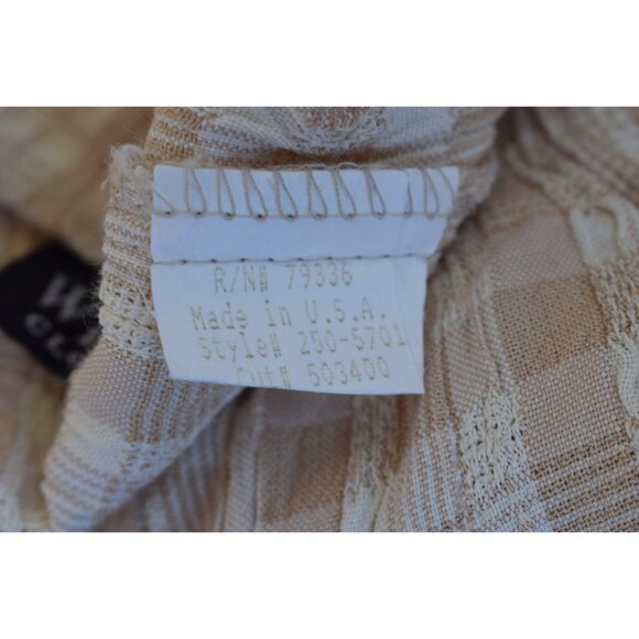 Vintage 80s Plaid Beige and Cream Lounge Pants | 27-34‎ waist - Picture 8 of 10